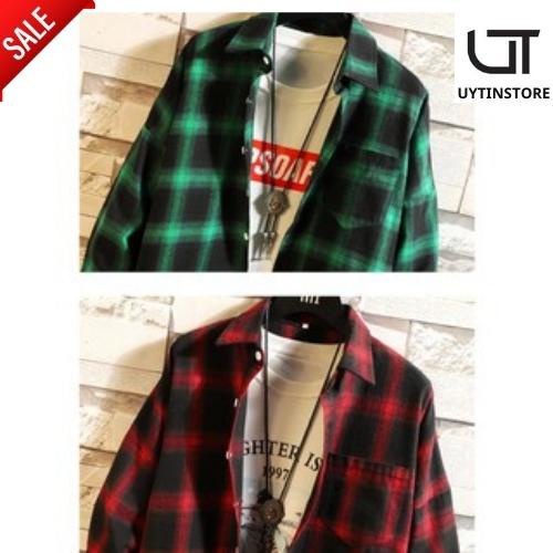 Áo sơ mi nam dài tay gấp hộp Kẻ dạ Ca Rô, chất vải cotton mịn phong cách công sở