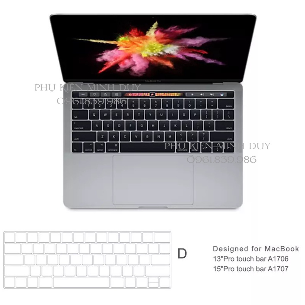 Lót phủ bàn phím trong suốt cho Mac- book Air  M1,  Mac- book Pro 4. 2 inch,  Mac-book 16. 2  inch 2021 chính hãng  WIWU