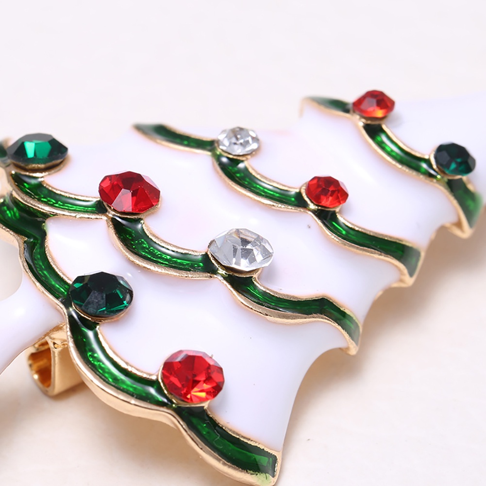 Trâm Cài Áo Hình Cây Thông Giáng Sinh Có Đính Đá Cho Nữ