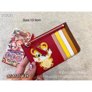 Ví mini đựng thẻ tiện ích_ví trâu đỏ cả năm May Mắn