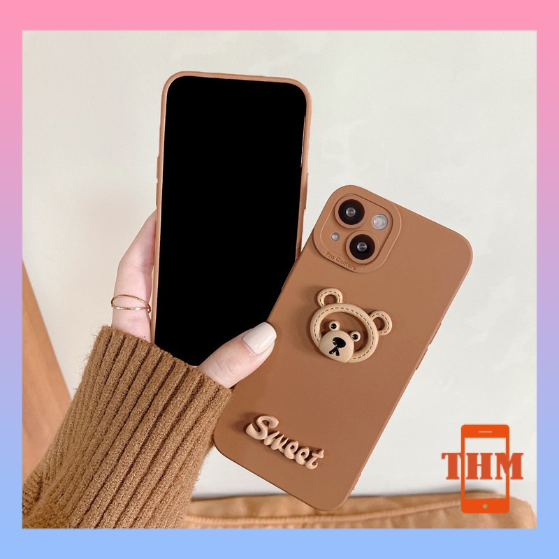 Ốp Điện Thoại Hình Gấu 3D Cho iphone 6 / 6plus / 6s / 6splus / 7 / 7plus / 8 / 8plus / x / xr / xs / 11 / 12 / 13 / pro / max / plus / promax-032