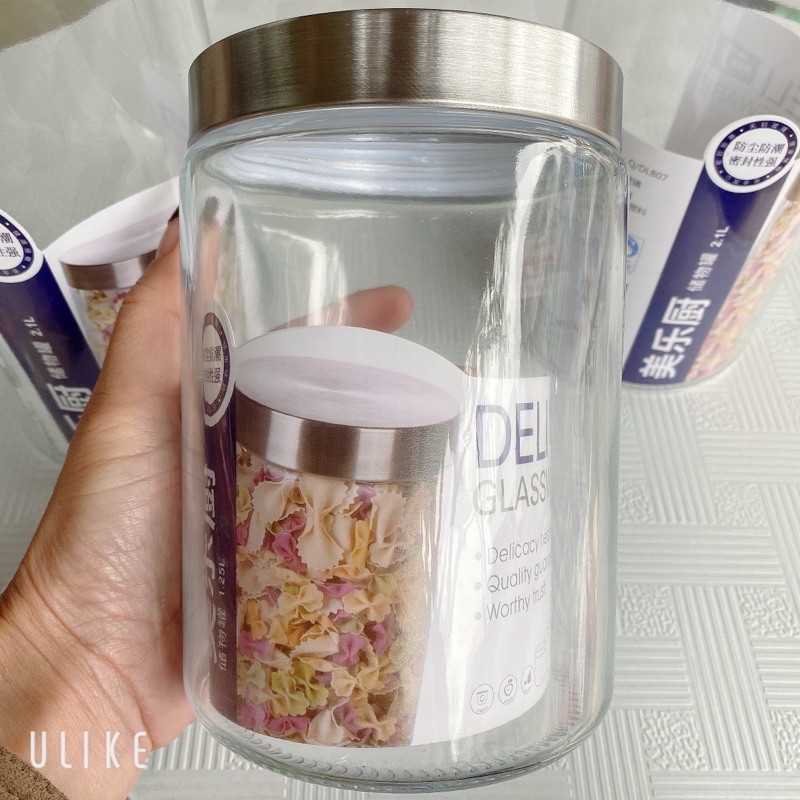 [RẺ VÔ ĐỊCH] Lọ Gia Vị Thuỷ Tinh Hình Trụ Đứng - Nắp Tráng Inox , Lọ thuỷ tinh 1.2L - 2L | BigBuy360 - bigbuy360.vn