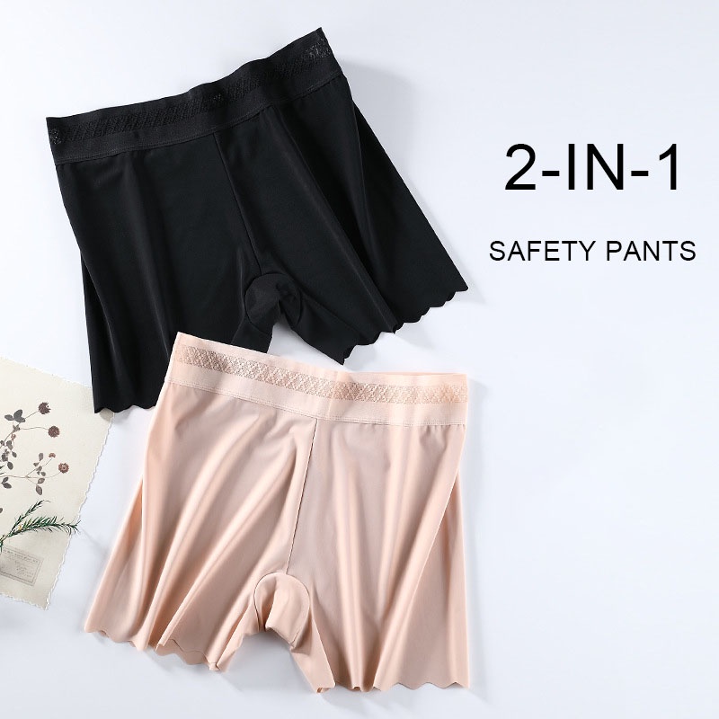 AOFEIQIKE AOFEIQIKE Plus Quần Lót An Toàn Vải Lụa Lạnh Không Đường May Thoải Mái Cho Nữ