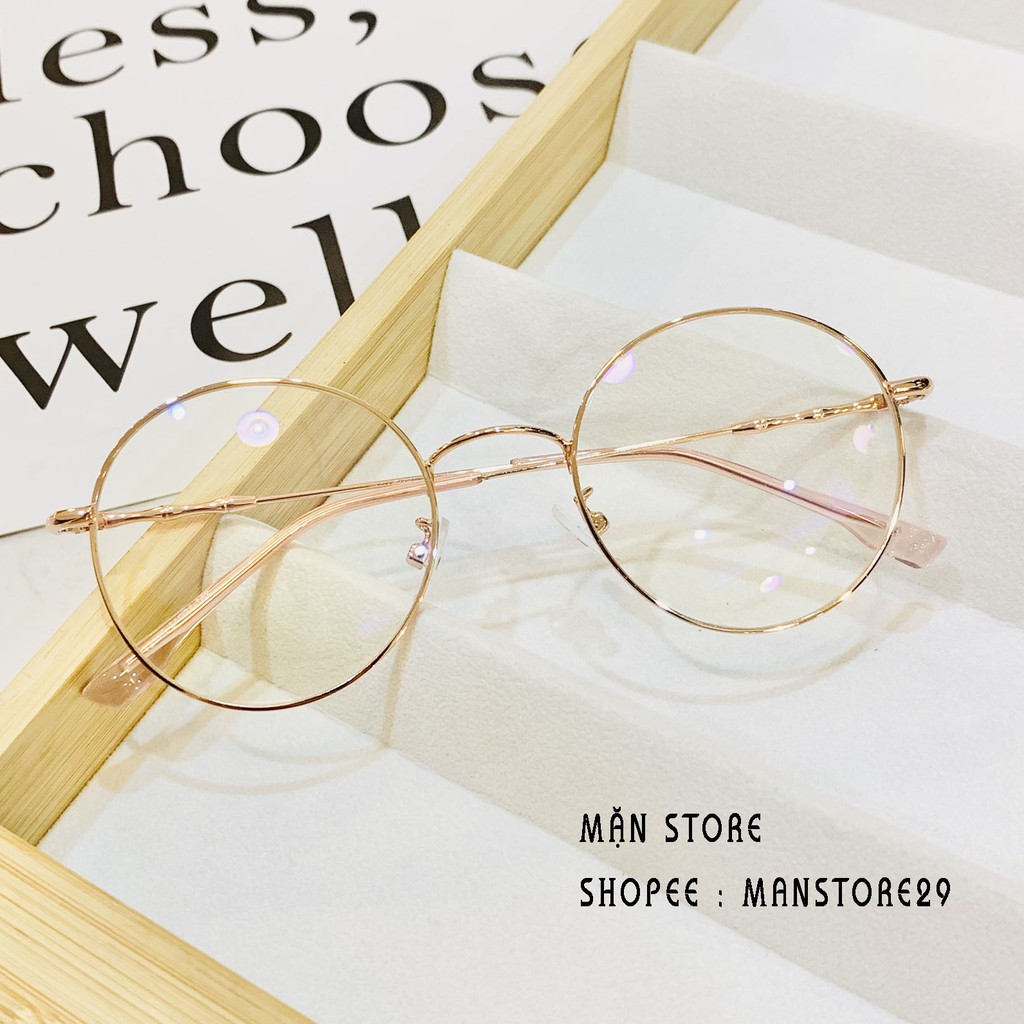 Gọng kính kim loại tròn ⚡𝑭𝑹𝑬𝑬𝑺𝑯𝑰𝑷⚡ mảnh Nobita Siêu xinh dễ đeo, Kính mắt MQ nhận lắp mắt cận 0-6 độ vào kính | BigBuy360 - bigbuy360.vn