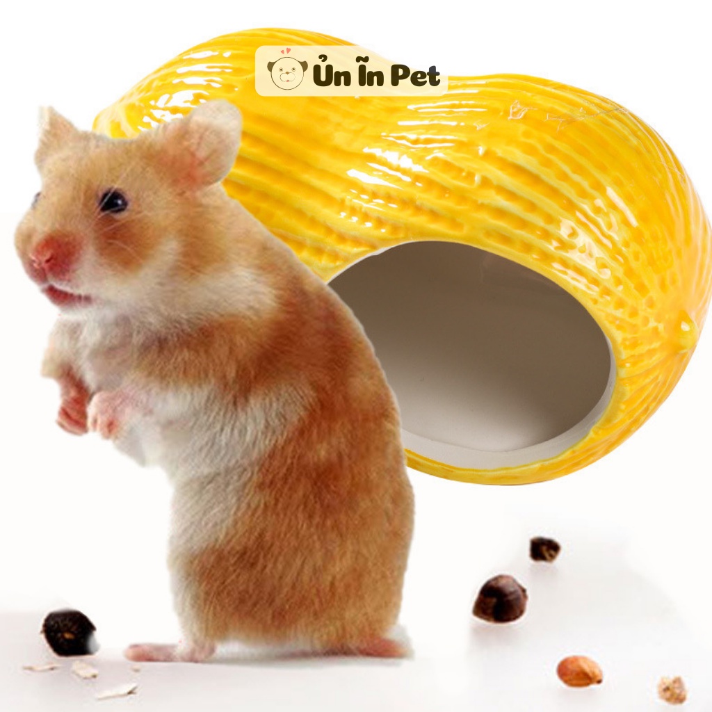 Nhà ngủ sứ hamster ĐẬU PHỘNG siêu mát, dễ thương