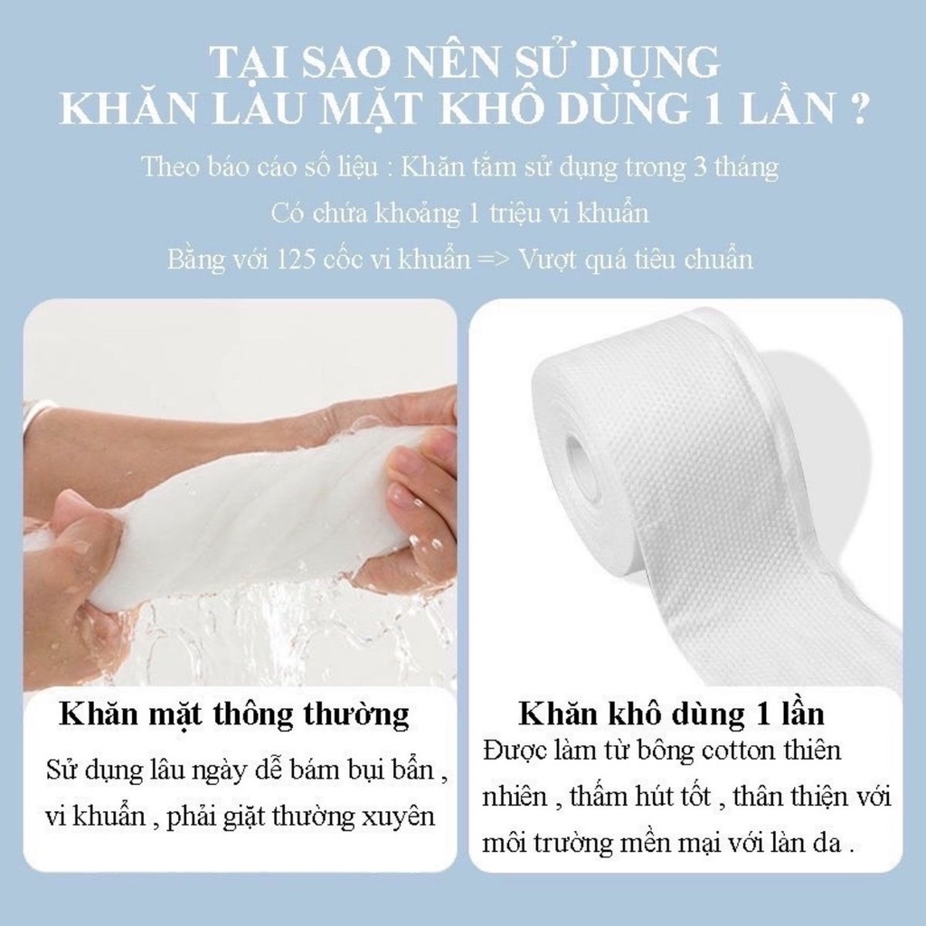2 Gói Khăn Lau Mặt Tẩy Trang Dạng Cuộn Anmerry Mềm Mịn Khăn Mặt Khô Dùng 1 Lần Tiện Lợi Siêu Tiết Kiệm Kotic_shop