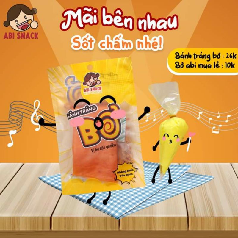 Bánh tráng bơ Abi có tuýp bơ béo ngậy, bánh tráng Abi, Abi food, Abi snack