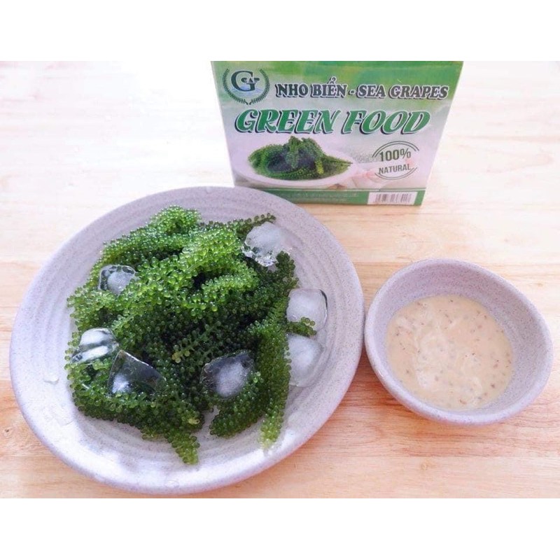 Rong nho Green food Cao cấp Không tanh Không nhớt- rong nho tách nước xuất khuẩu hàng cty Check mã vạch