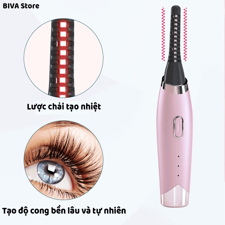 Máy uốn mi nhiệt 3 chế độ cao cấp pin sạc BR 2024