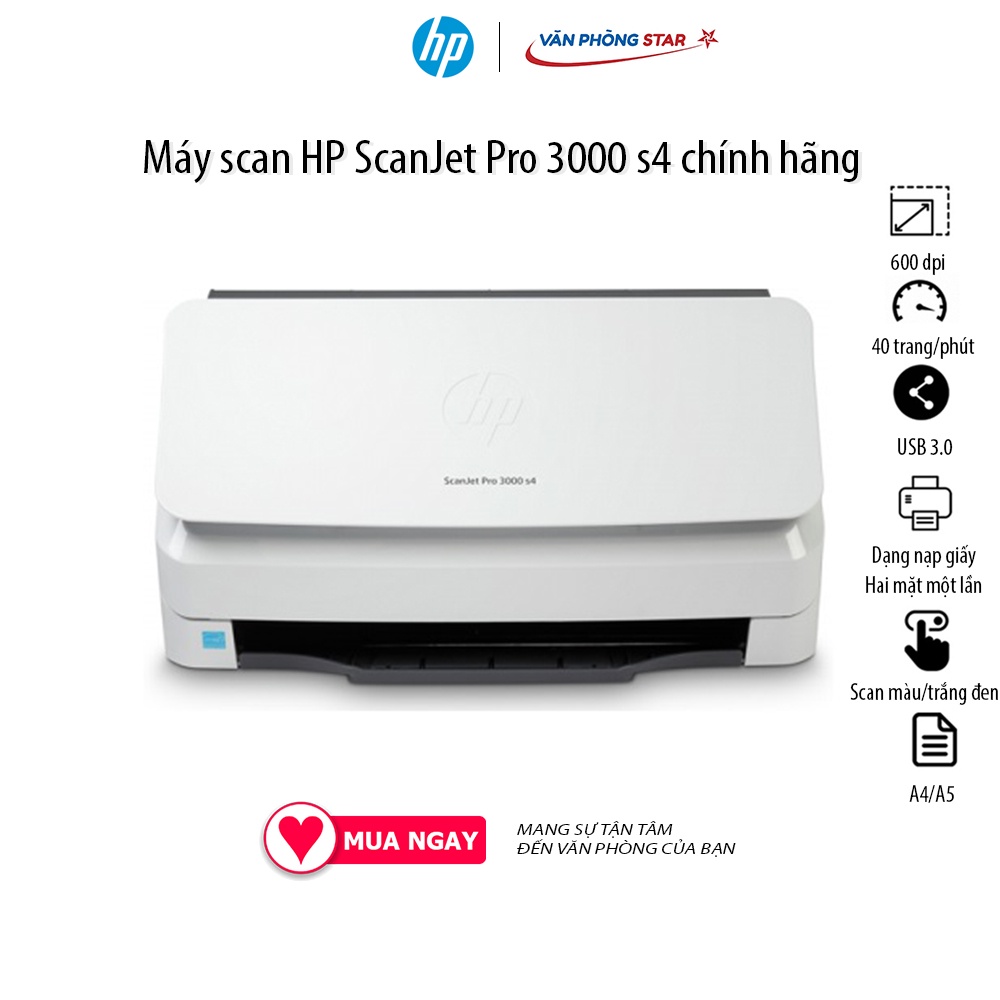 Máy scan HP Pro 3000 S4 (6FW07A) Độ phân giải 600 dpi Tốc độ 40-60 trang/phút