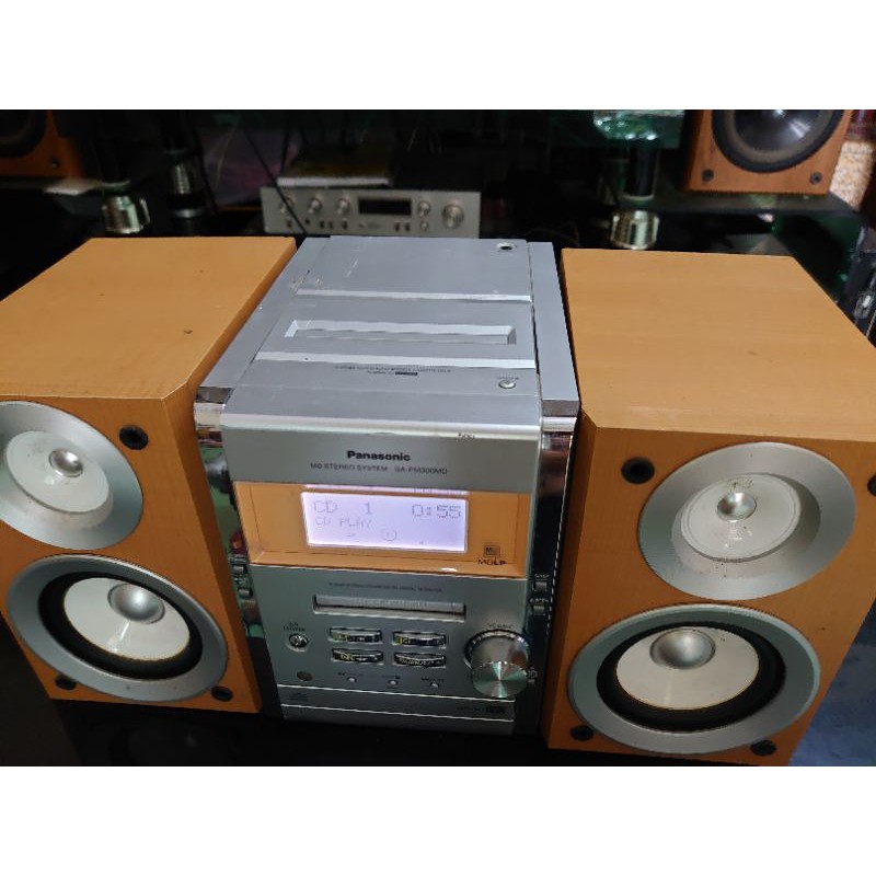 Dàn mini Panasonic PM300 bãi nguyên bản, bao chạy cd, nghe aux, hình thức đẹp