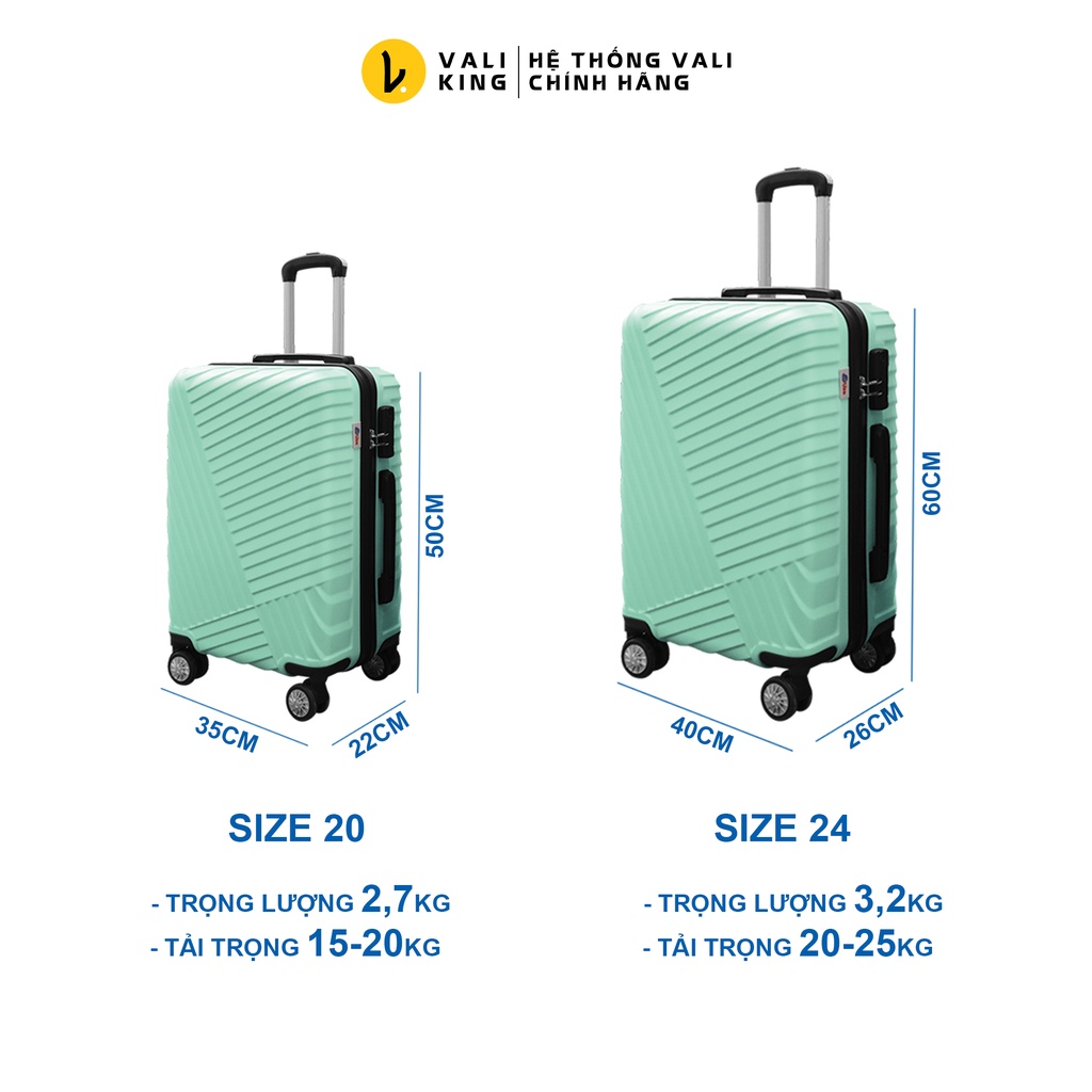 Vali kéo du lịch cao cấp UZO-203 kích thước 20, 24 inch chính hãng Hùng Phát - Bảo hành 5 năm  - Valiking