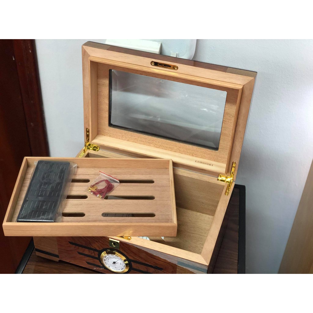 ✅Lubinski humidor bào quản xì gà cao cấp CH-0064 (80-100 điếu tùy size) tủ ủ xi gà sang trọng.