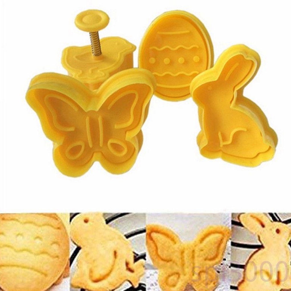 Set 4 Khuôn Nhấn Tạo Hình Làm Bánh Quy Hình Động Vật 3d