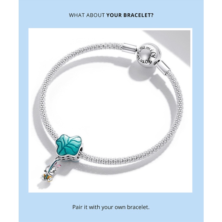 Mặt phụ kiện BAMOER SCC2114 bạc 925 thiết kế hoạt hình tự làm trang sức thời trang