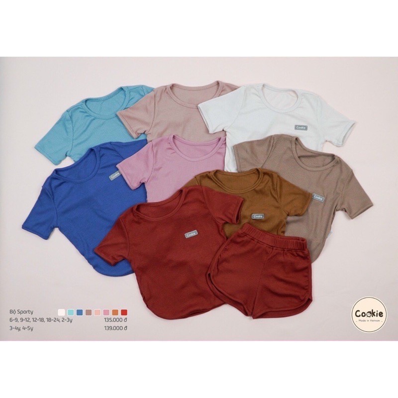 Bộc cộc Sporty Cookie_Set đồ bé trai_Set đồ bé gái_Quần áo trẻ em