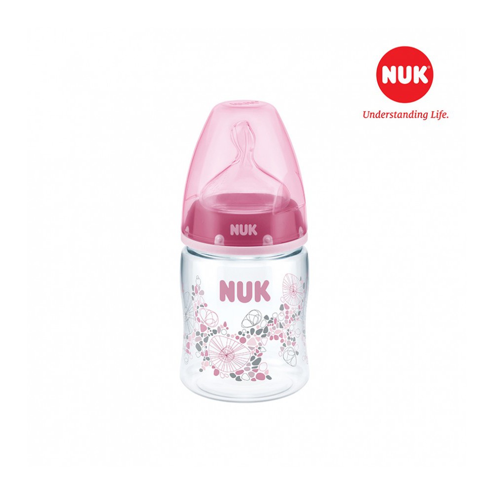 [Sản xuất tại Đức] Bình sữa Nuk PA 150-300ml núm ti Silicone size M