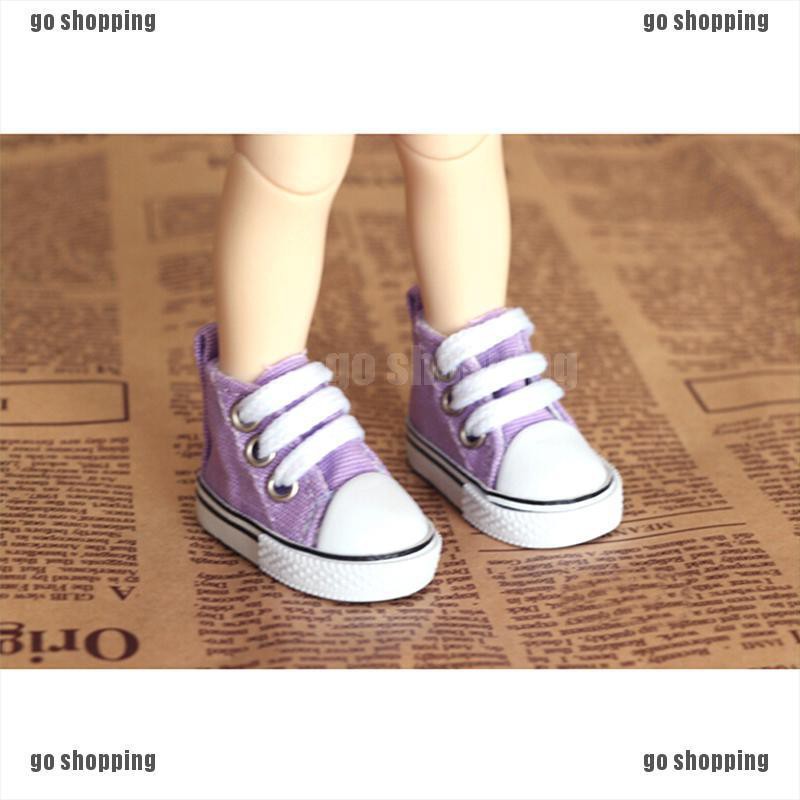 {go shopping}5cm Doll Shoes Denim Canvas Toy Shoes1/6 Bjd For Russian Doll Sneackers