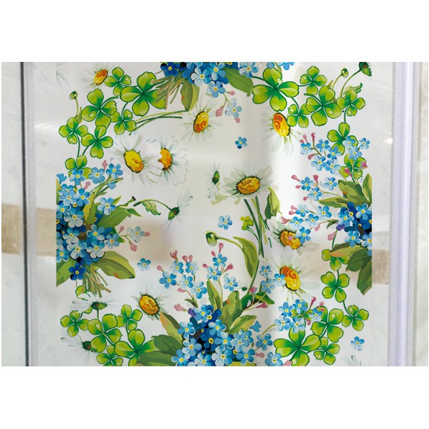 Decal dán kính cao cấp - Vòng Hoa muôn màu ( 60x58cm )