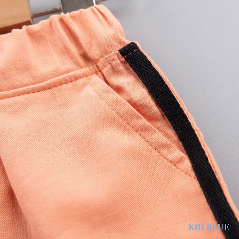 Set Áo Thun Tay Ngắn Cổ Tròn In Hình Hươu Cao Cổ + Quần Short Dễ Thương Cho Bé Trai