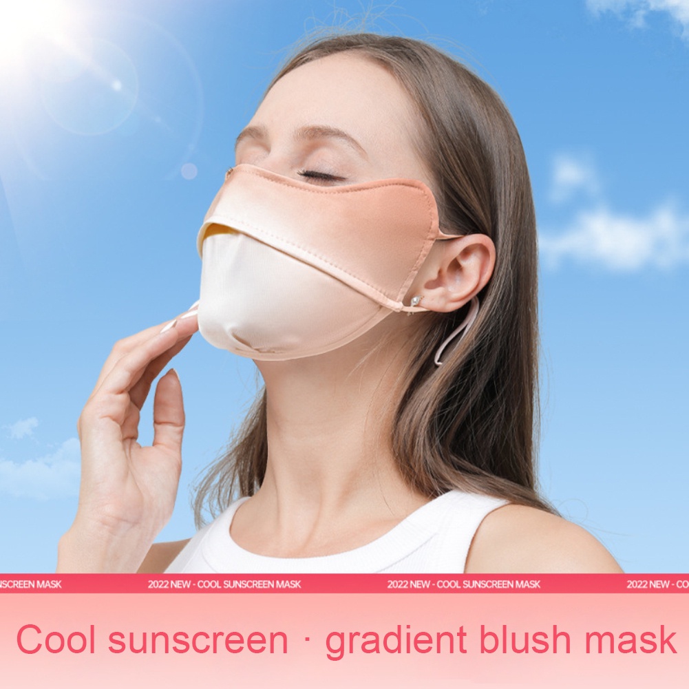 Khẩu trang vải lụa băng cầu vồng gradient chống nắng/UV UPF 50+ thông thoáng bảo vệ khi lái xe/chơi thể thao/chạy