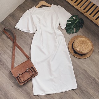 [ CÓ KÈM HÌNH THẬT ]  ĐẦM MIDI TRẮNG