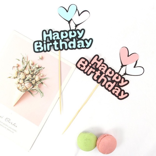 Topper trang trí HB cặp tim