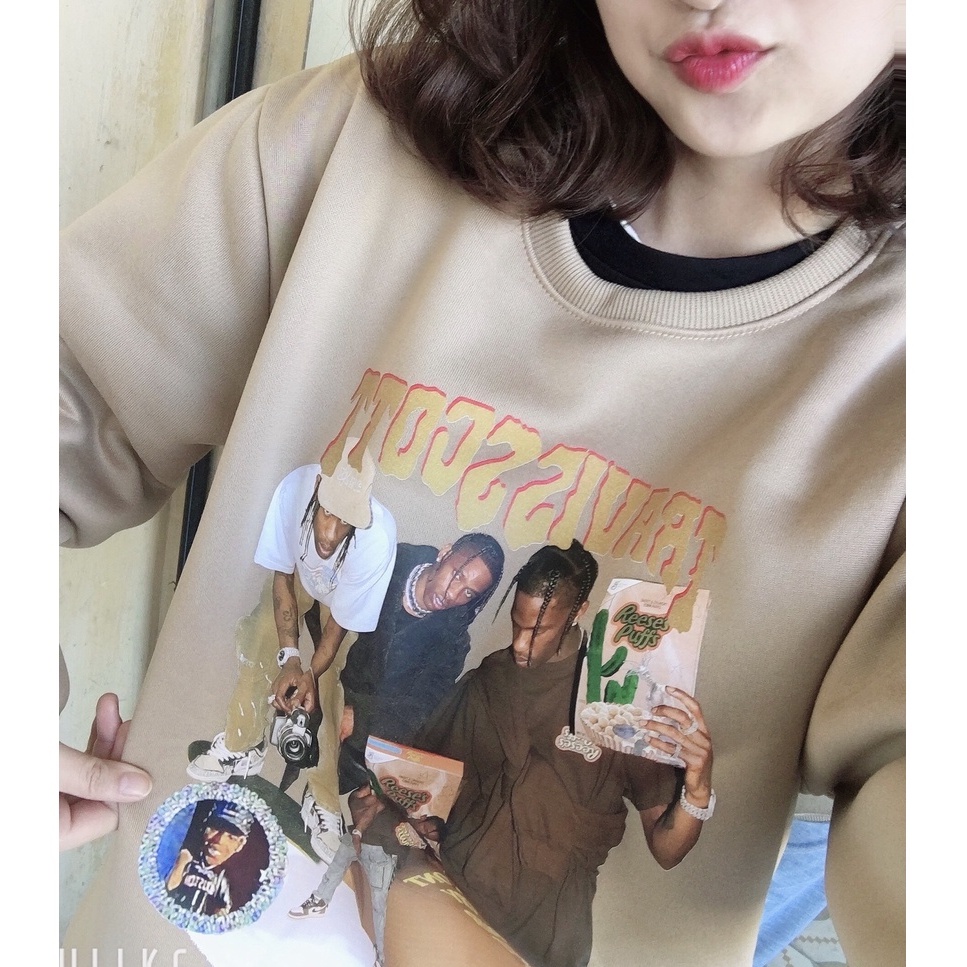 Áo Hoodie, Áo Sweater Travisscott Nam Nữ Form Rộng Unisex 100% Cotton Top Xu Hướng 2022