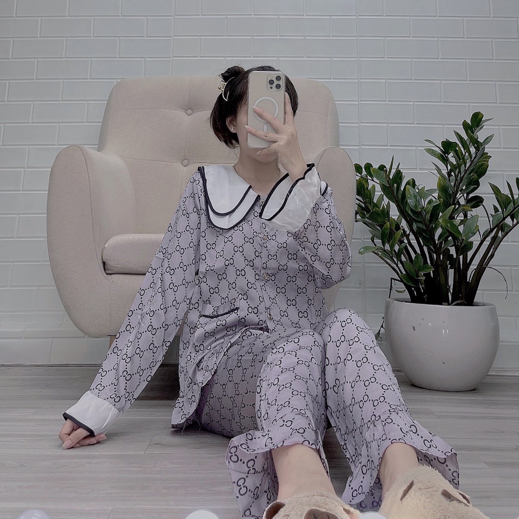 [RẺ VÔ ĐỊCH][FREE SHIP ]pijama nữ tay dài quần dài dể thương nhiều mẫu xinh tiểu thư cổ sen bèo lụa mango, latin cao cấp