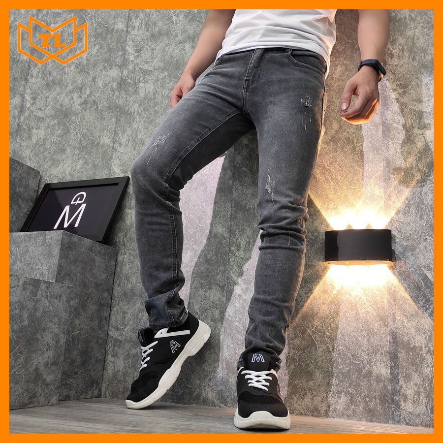 Quần jean nam màu xám trơn TL100 Shop Thành Long
