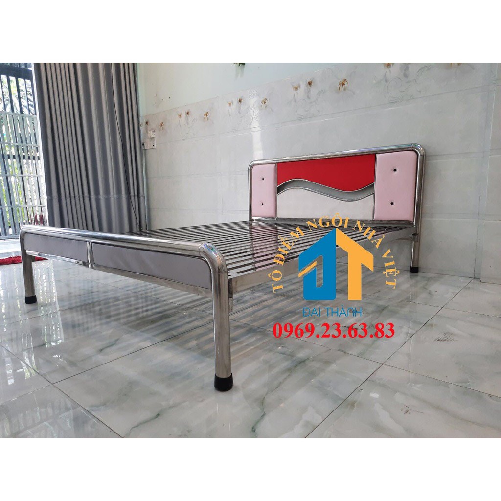 Giường ngủ inox tròn cao cấp nhiều kích thước từ 1m đến 1m8x2m - Mẫu 03 | BigBuy360 - bigbuy360.vn
