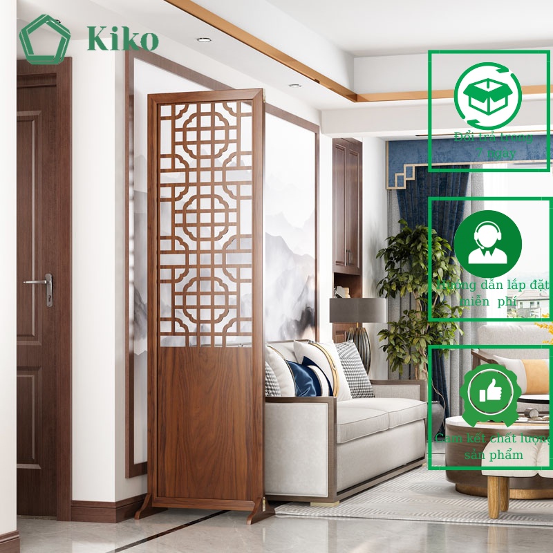 Bình phong Vách Ngăn Cách Phòng Phong Thủy KIKO Gỗ MDF 15mm lõi xanh chống ẩm