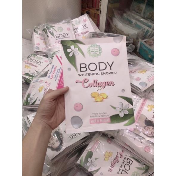 [Hàng chuẩn] Kem và bột tắm Thái Lan Body whitening shower Collagen, nguyên liệu, công thức làm kem trộn trắng da body
