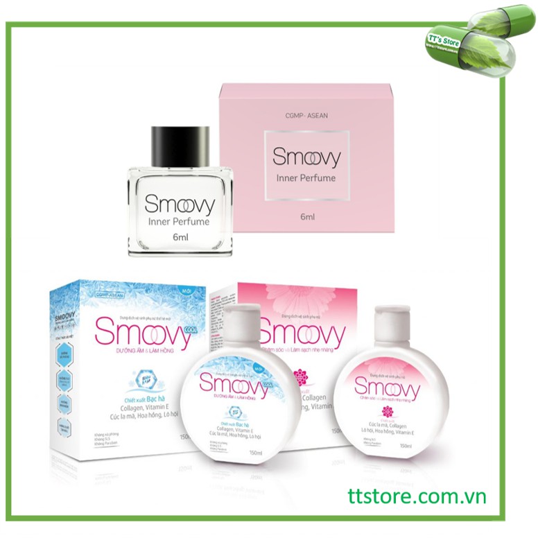 SMOOVY - SMOOVY COOL 150ml - Dung Dịch Vệ Sinh Phụ Nữ Smoovy, nước hoa vùng kín Inner Perfume [Smovy, smuvy, smovy cool]