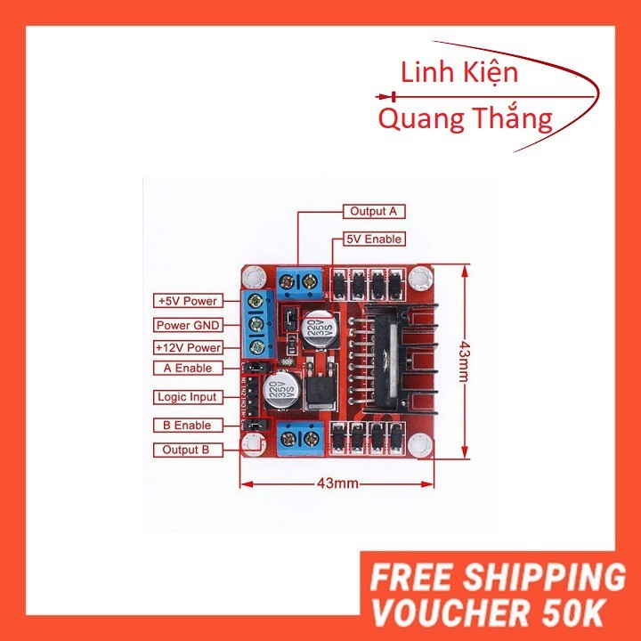 Module L298 - Mạch cầu H điều khiển động cơ l298