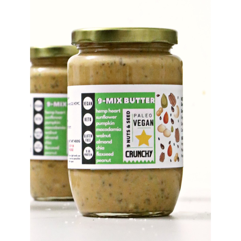 Bơ Đậu phộng nguyên chất mix 9 loại Hạt - 9 - Mix Butter Crunchy Vegan