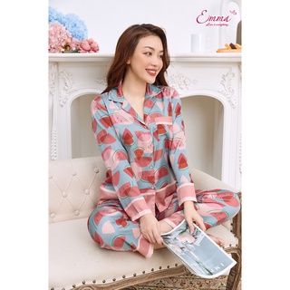 Đồ Bộ Mặc Nhà Pyjama Lụa Dưa Hấu Emma ETLU.20.019.02