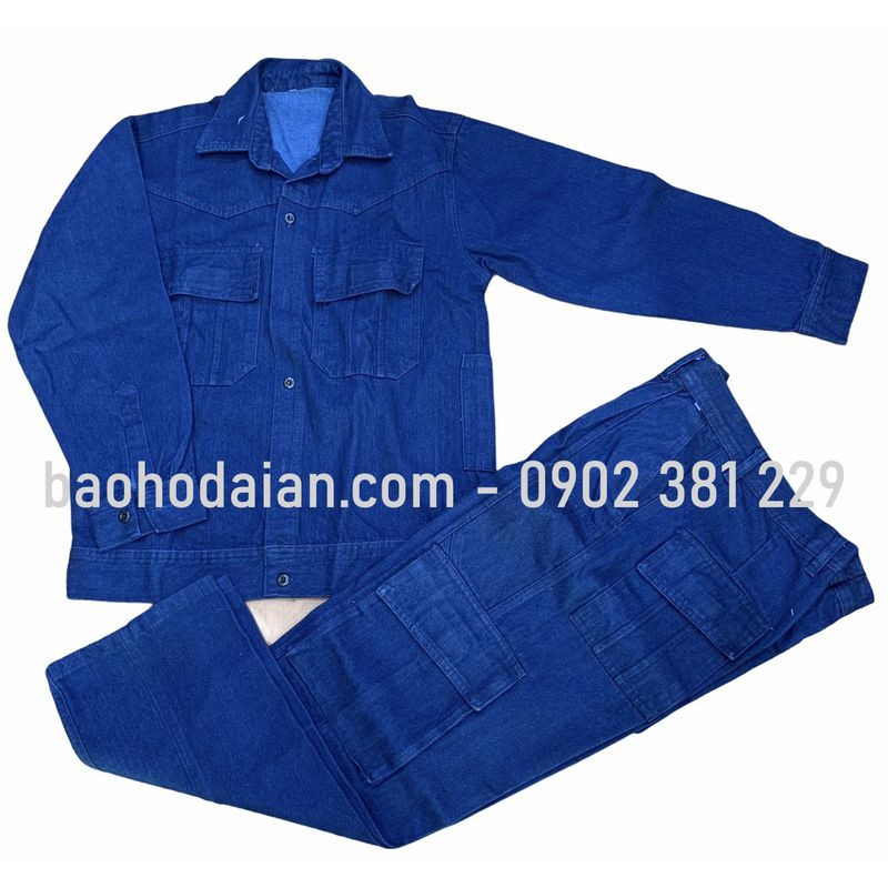 Quần áo jean thợ hàn, điện lực xanh đen