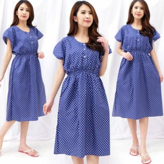 Đầm Ngủ Phối Nút Xinh Xắn Dành Cho Bà Bầu