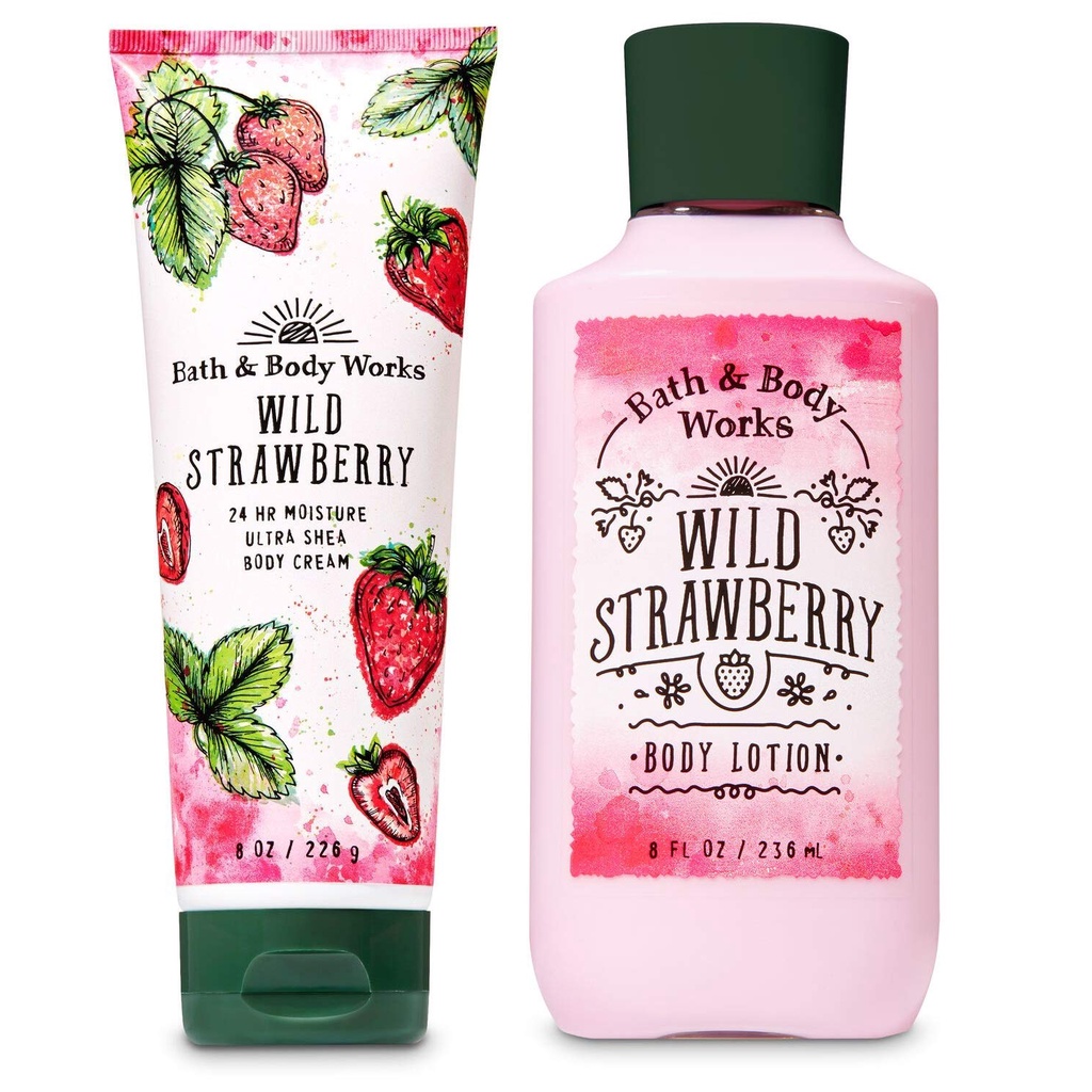 Kem Dưỡng Thể Bath and Body Works Wild Strawberry Body Cream 226g (Mỹ)