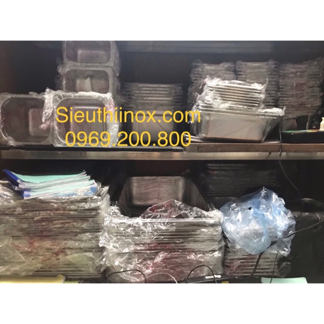 Combo 8khay 1/2 sâu 20 và 8 khay 1/3 sâu 15 có nắp