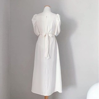 Đầm tay phồng thắt eo 2 màu (kèm hình thật)