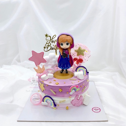 Trang trí bánh sinh nhật bánh kem cho bé - Tượng Công chúa anna nhựa