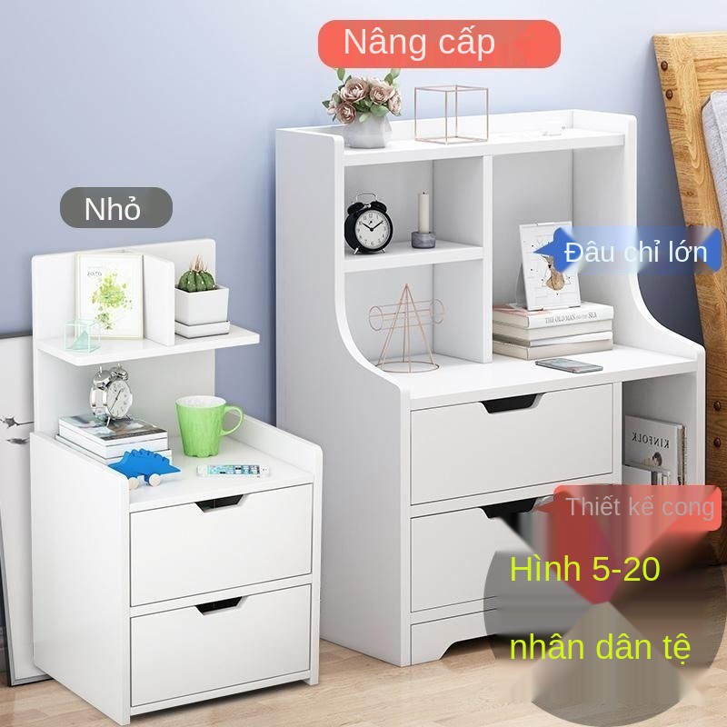 Bàn đầu giường hiện đại tối giản theo phong cách Scandinavian đặc biệt ưu đãi phòng ngủ tập thể tủ nhỏ màu gỗ chắc