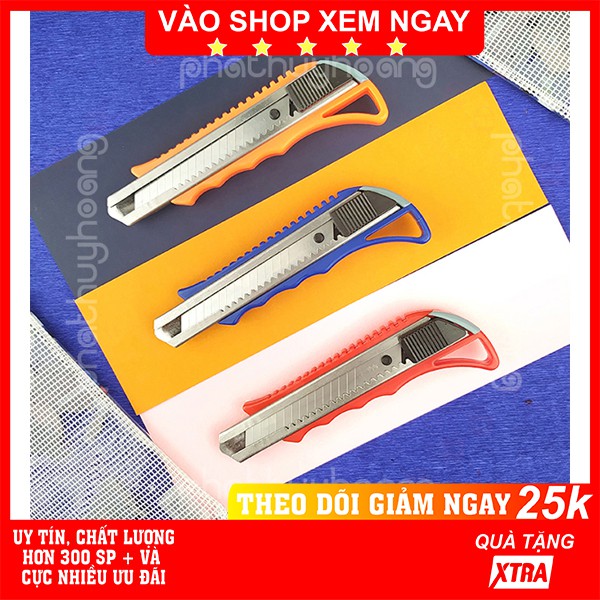 Dao rọc giấy loại to ✅ FREESHIP  Dao rọc giấy loại to 18mm cực tốt, an toàn và chất lượng cao HJ-229 - Phát Huy Hoàng