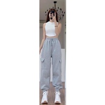 Quần jogger ống rộng  unisex Bó Chun 4 Màu  basic track pants nam nữ oversize