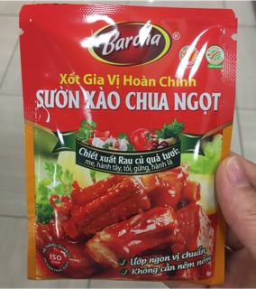 Sốt gia vị sườn xào chua ngọt Barona gói 80g