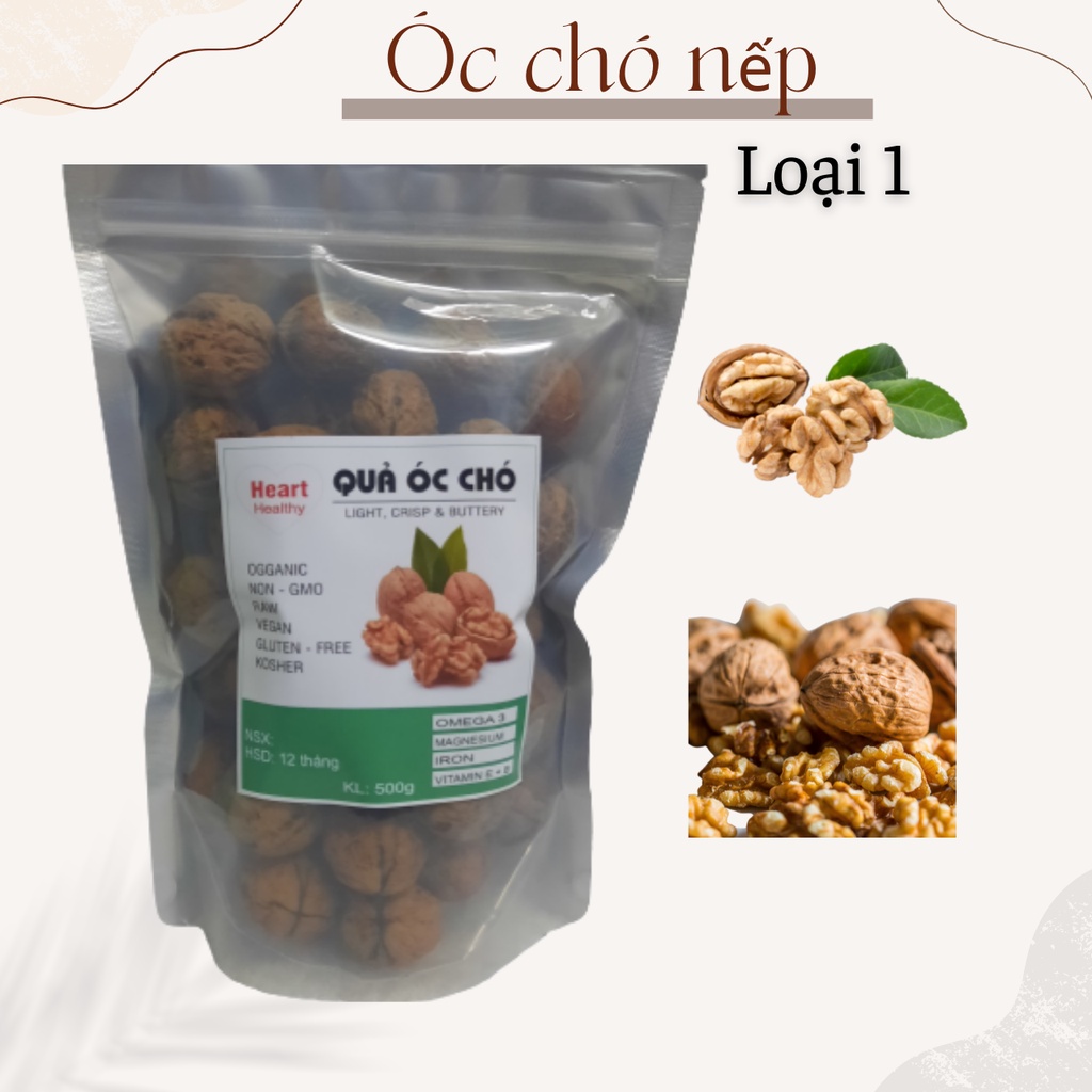 500g Hạt óc chó nếp rừng tây bắc sấy chín