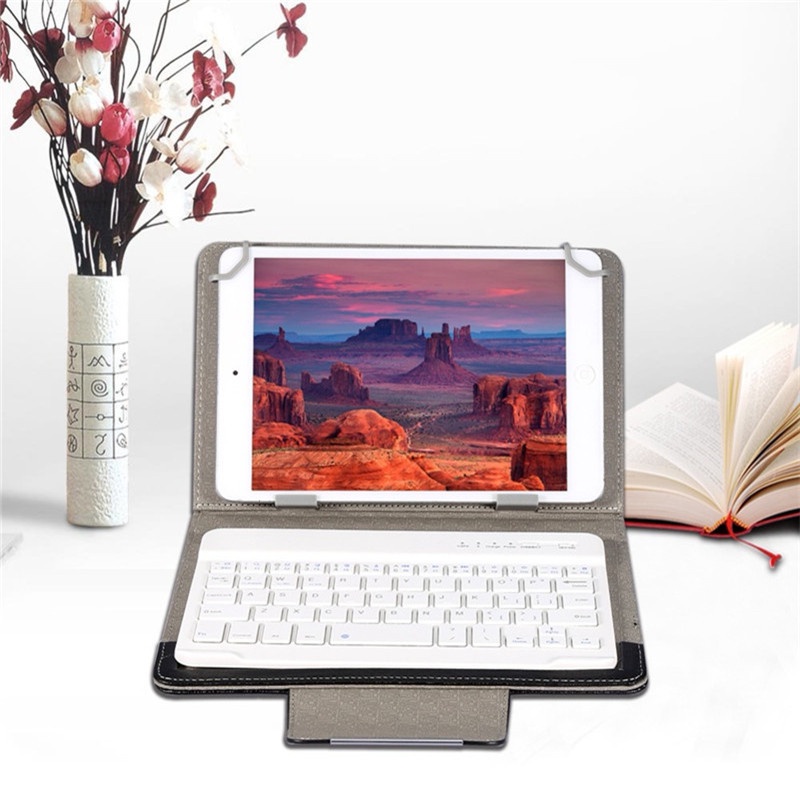 Bao Da Máy Tính Bảng PU Tích Hợp Bàn Phím Bluetooth Không Dây 7-10 Inch Cho Ipad 7 8 Inch 9 10 Inch