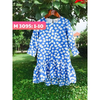 Combo váy hoa cúc họa mi xanh- mã 3095